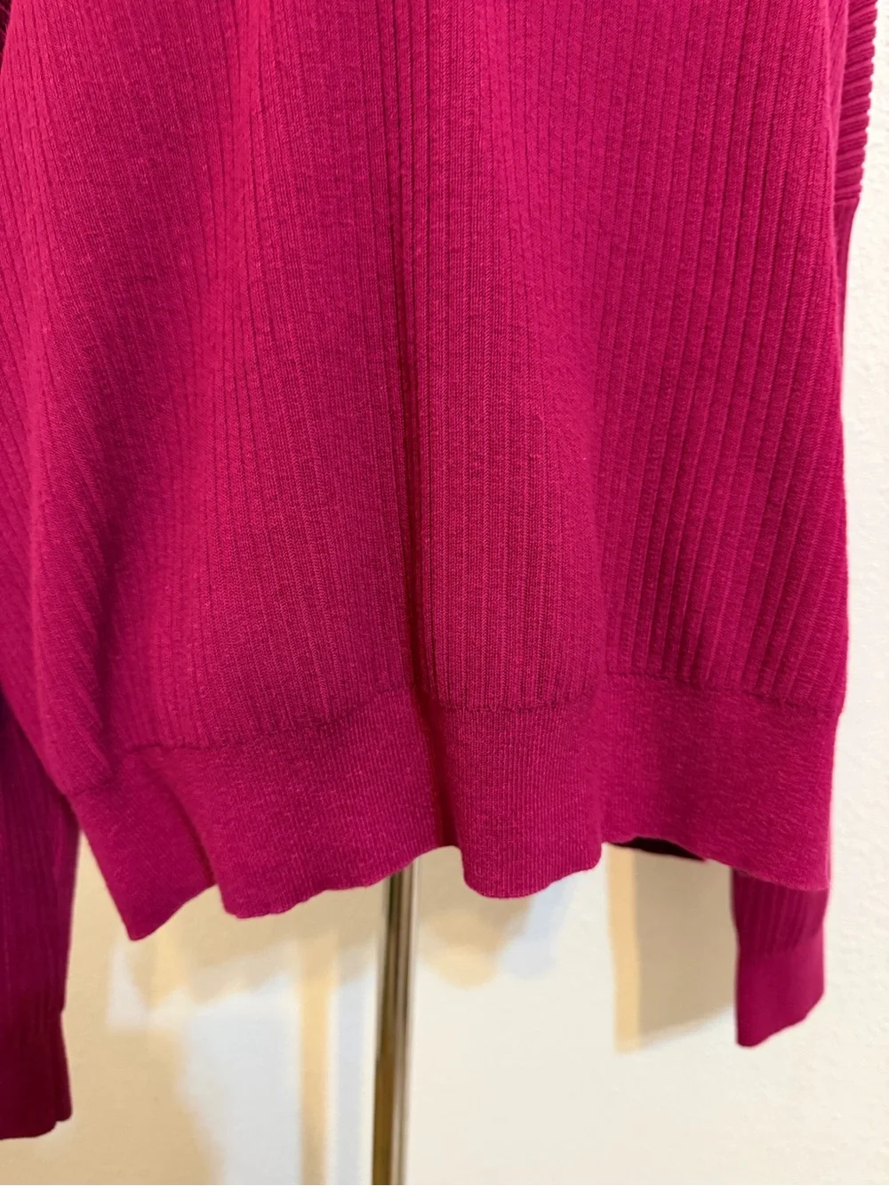 lululemon athletica cotton blend Ribbed Crew Sweater in wild berry